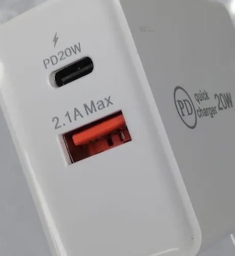 Cargador 20W | Carga Rápida | USB-A QC 3.0 + USB-C PD