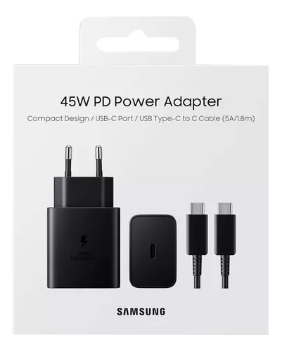 Samsung Cargador Original 45W | Carga Super Rápida | con Cable USB-C